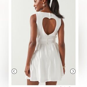Leone Heart Back Cut Out Dress white dress